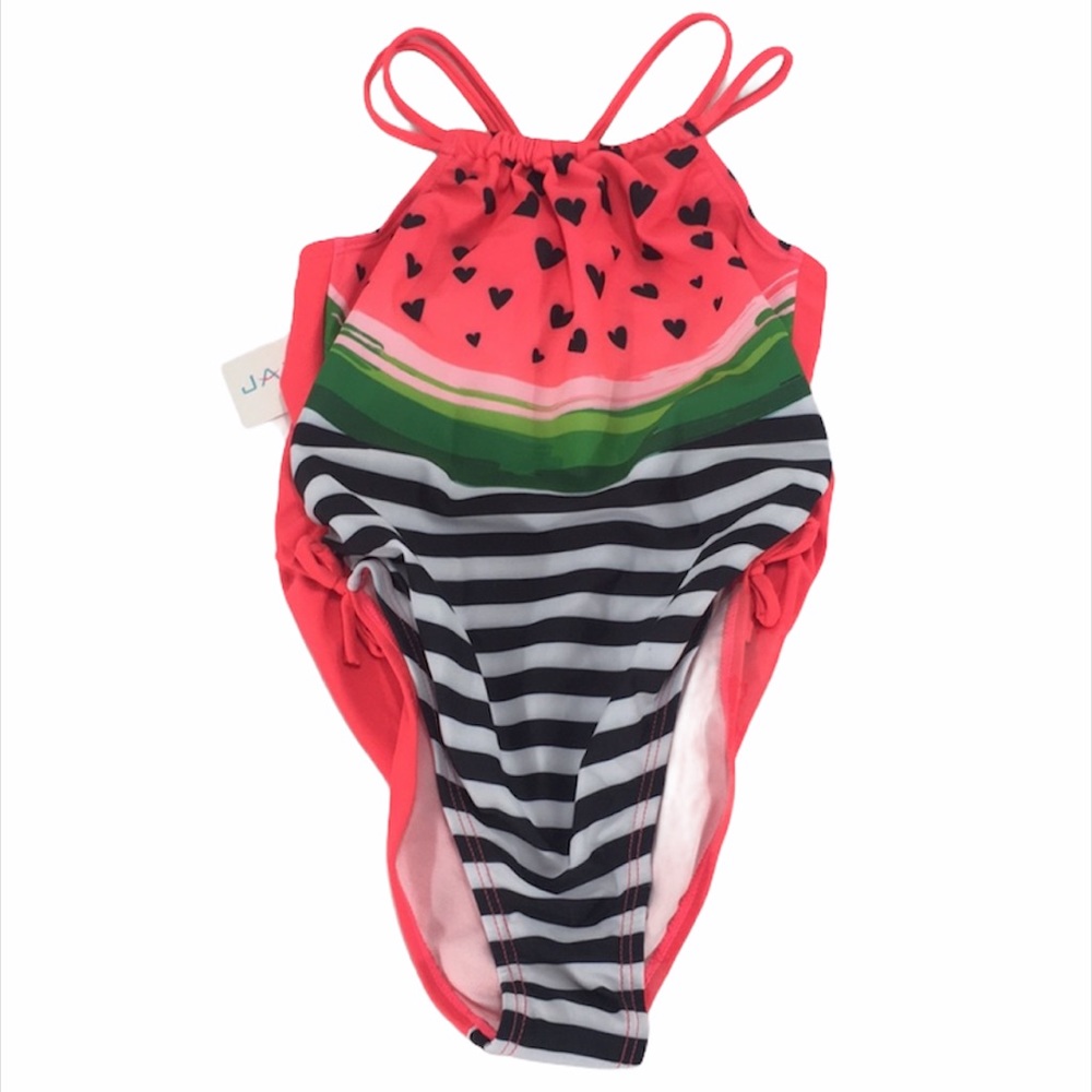 Jantzen Watermelon Striped Swimsuit Pink,  8, 10